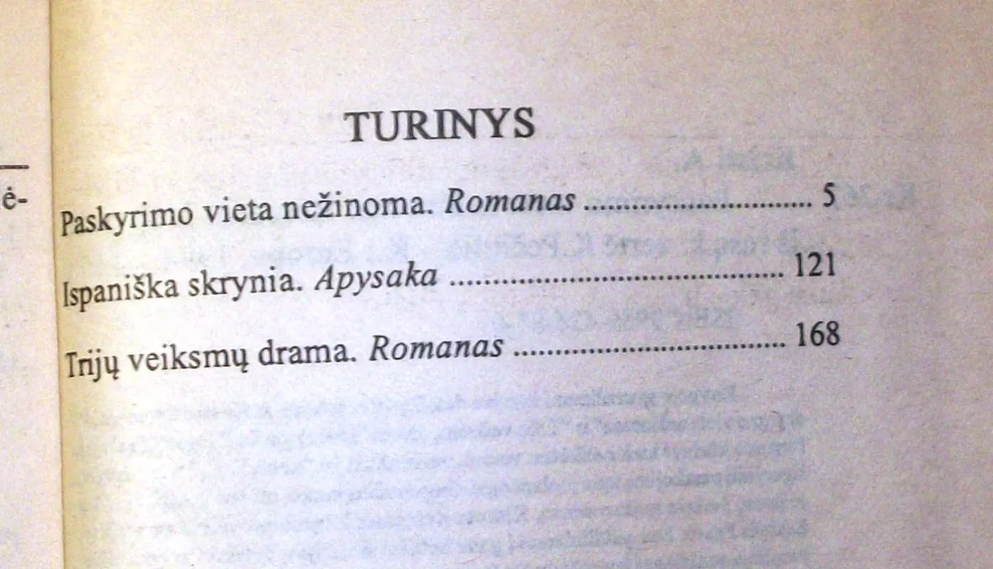 Paskyrimo vieta nežinoma - Agatha Christie, knyga 6