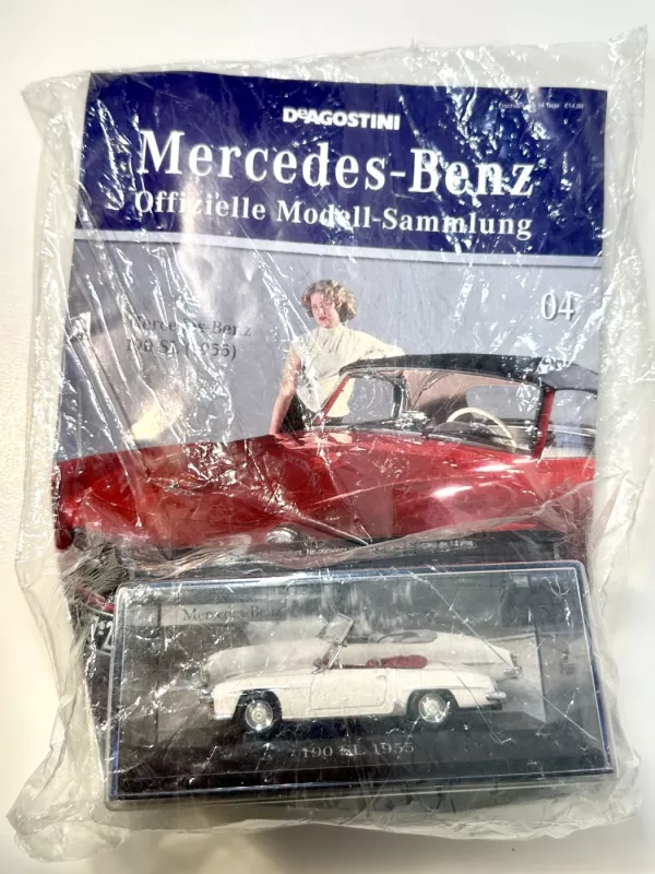 Mercedes-Benz 190 SL 1955 baltas 1:43 De Agostini Deutschland +žurnalas - , namai ir interjeras 2