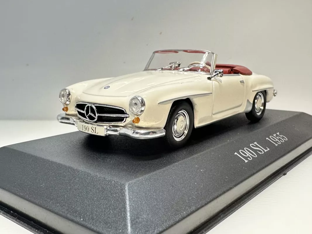 Mercedes-Benz 190 SL 1955 baltas 1:43 De Agostini Deutschland +žurnalas - , namai ir interjeras 6