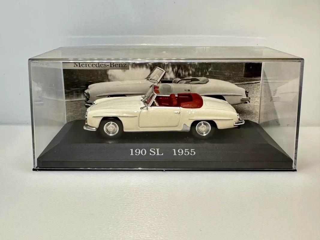 Mercedes-Benz 190 SL 1955 baltas 1:43 De Agostini Deutschland +žurnalas - , namai ir interjeras 4