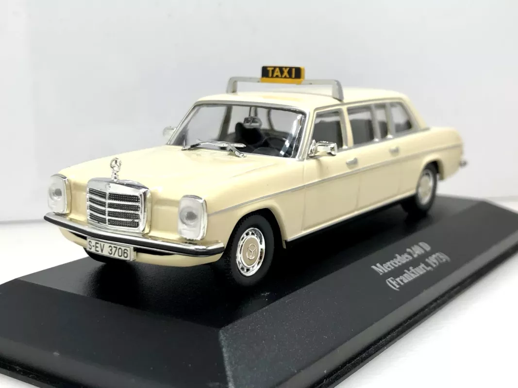 Mercedes-Benz 240 D Lang W123 Frankfurt 1973 1:43 De Agostini Deutschland Taxis der Welt +žurnalas - , namai ir interjeras 3