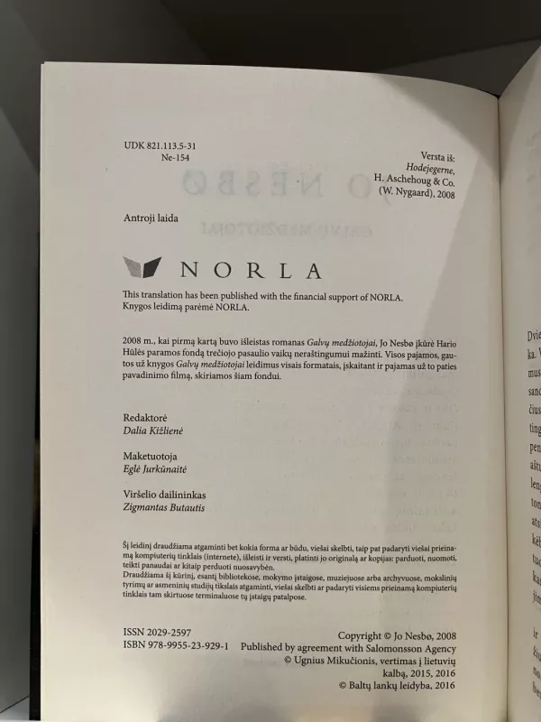 Galvų medžiotojai - Jo Nesbo, knyga 4