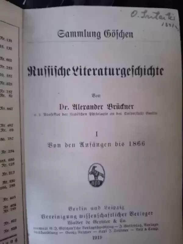 Russische Literaturgeschichte - prof. dr. Aleksandras Brückneris, knyga 3