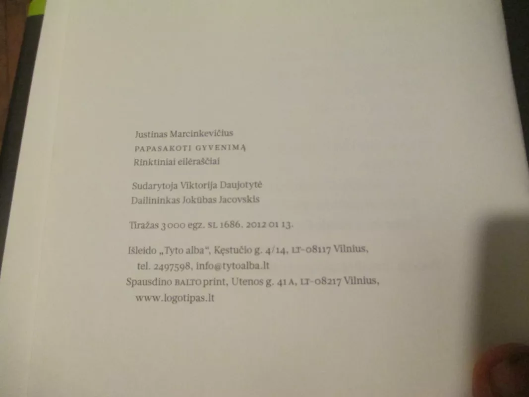 Papasakoti gyvenimą: rinktiniai eilėraščiai - Justinas Marcinkevičius, knyga 4