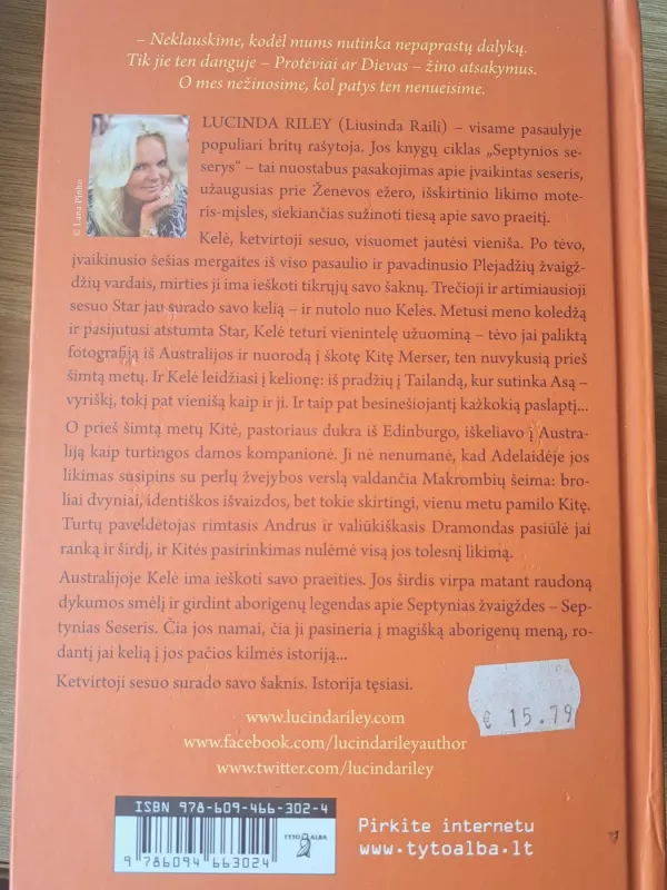 Perlų sesuo Kelės istorija - LUCINDA RILEY, knyga 5