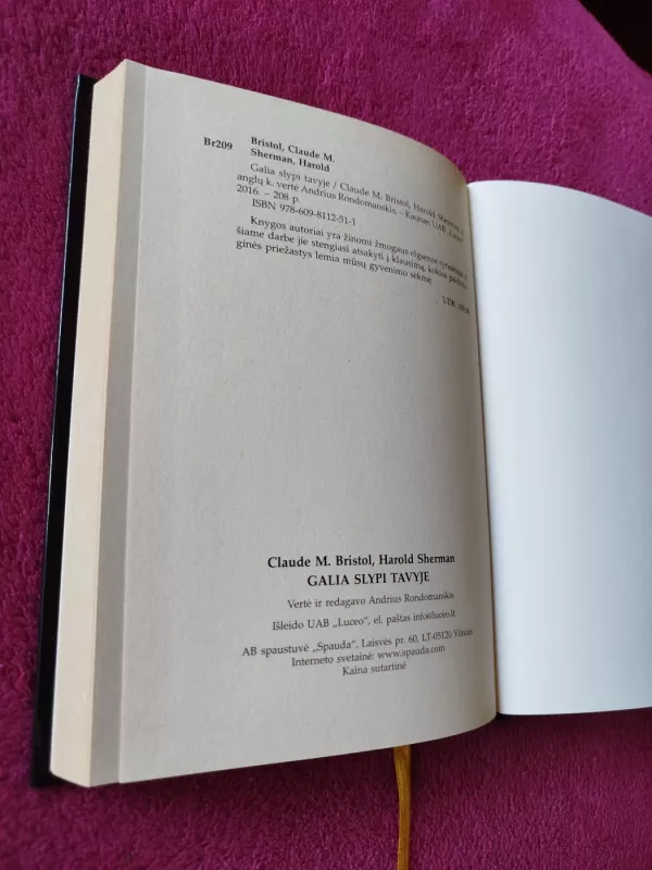 Galia slypi tavyje - Claude M. Bristol, Harold  Sherman, knyga 5