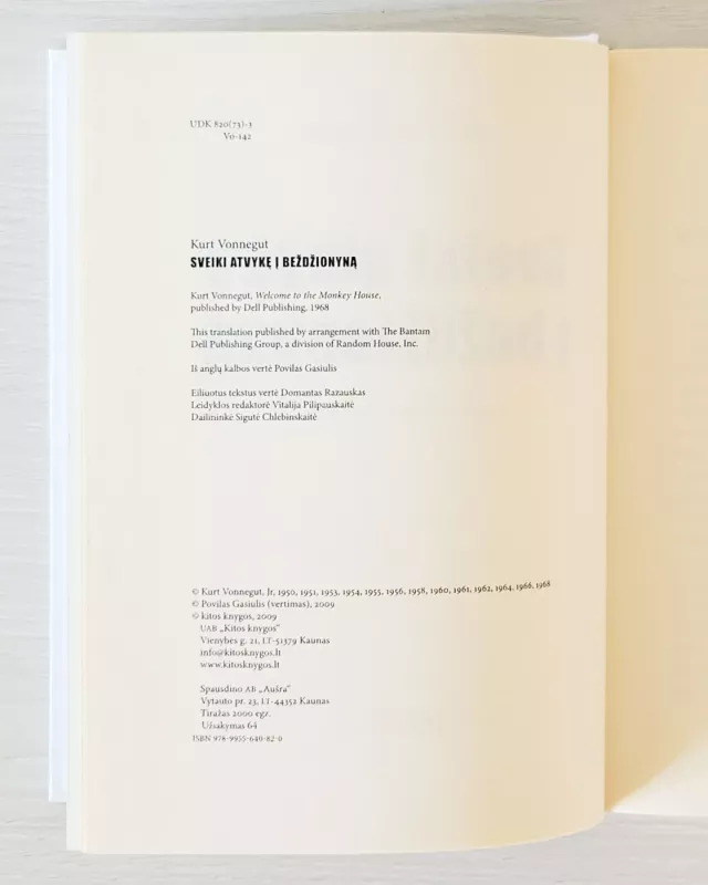 Sveiki atvykę į beždžionyną - Vonnegut Kurt, knyga 4