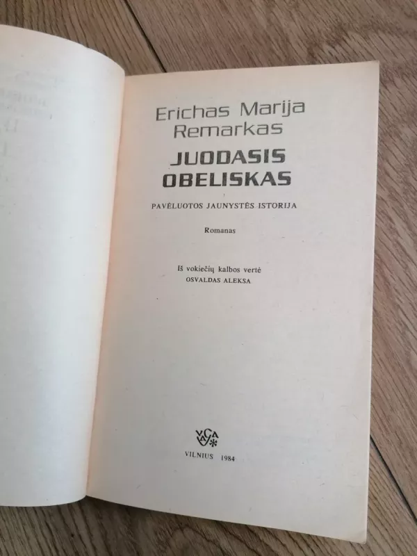 Juodasis Obeliskas - Erichas Marija, knyga 3