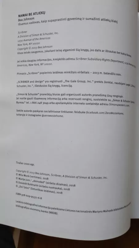 Namai be atliekų: pasaulinis bestseleris apie tai, kaip supaprastinti gyvenimą, sumažinti atliekų kiekį, vartoti sąmoningiau ir atsaking - Bea Johnson, knyga 3