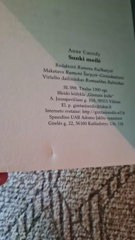 Sunki meilė - Anne Cassidy, knyga 6