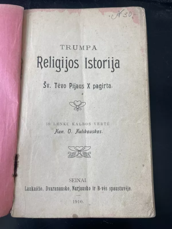 Trumpa religijos istorija - Kun. V. Kulikauskas , knyga 4
