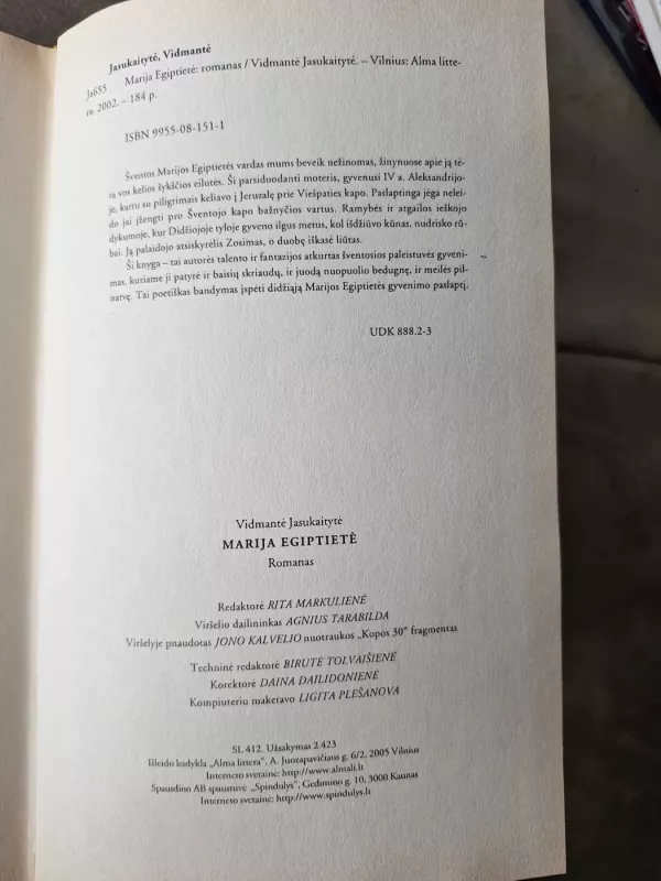 Marija Egiptietė - Vidmantė Jasukaitytė, knyga 5