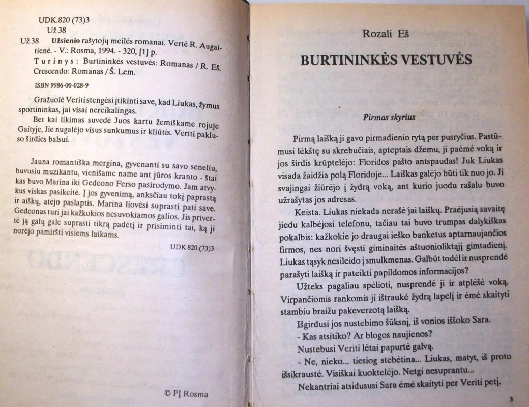 Meilės romanai - Burtininkės vestuvės/Crescendo - Šarlota Lem Eš Rozali ir, knyga 5