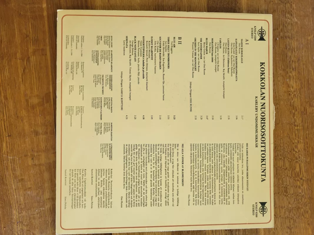 Kokkolan Nuorisosoittokunta - Marssi Kokkolalle - Karleby Marsch - Kokkolan Nuoriso, plokštelė 3