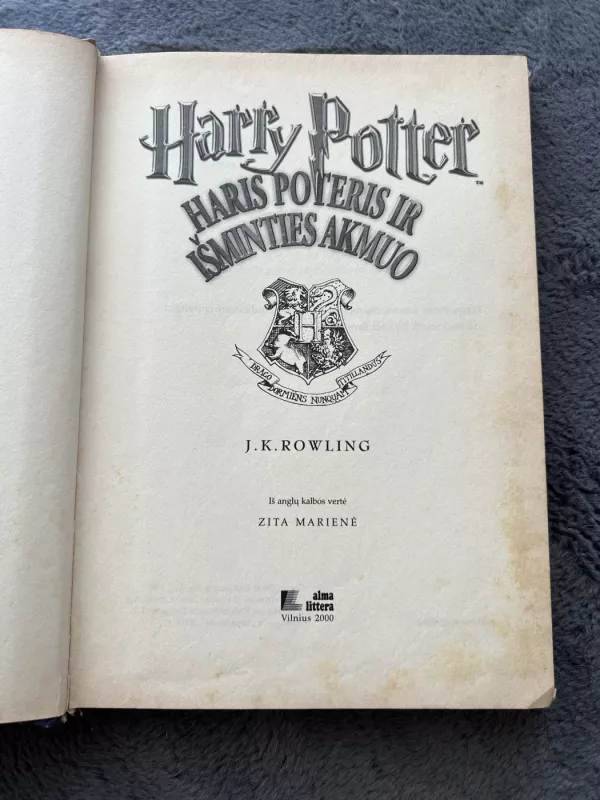 Haris Poteris ir išminties akmuo - J.K.Rowling, knyga 4