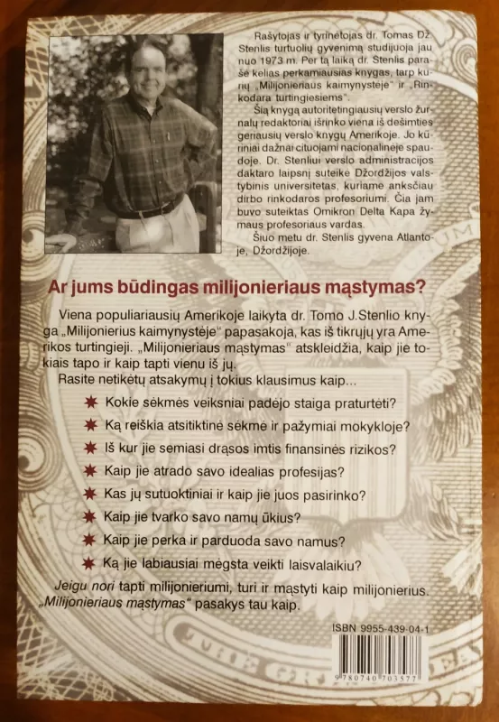 Milijonieriaus mąstymas - Tomas J. Stenlis, knyga 3