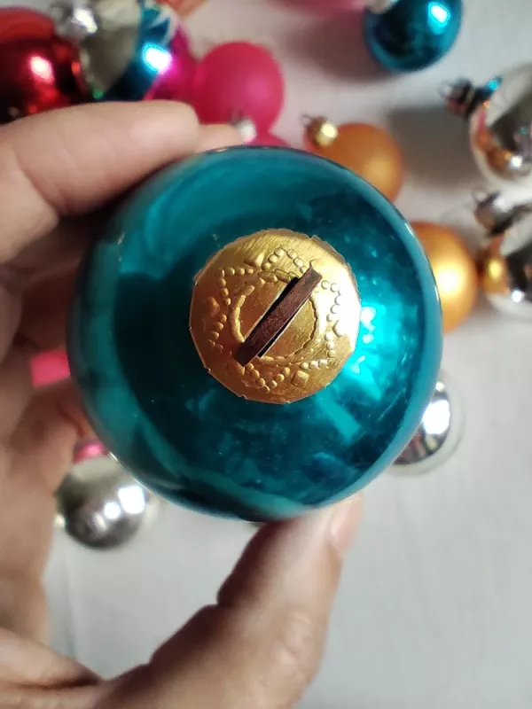 Vintažinių stiklinių Kalėdų eglutės žaisliukų rinkinys Mada in GDR - , namai ir interjeras 6