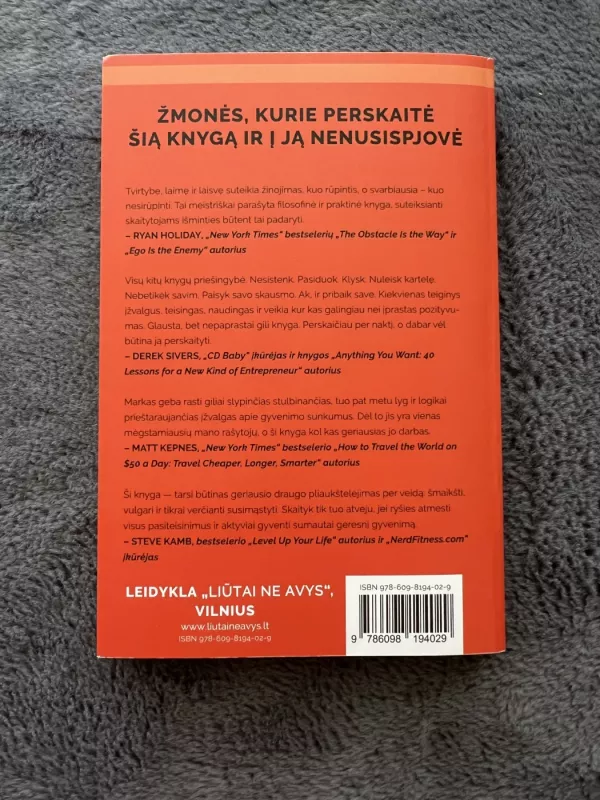 Subtilus menas nekrušti sau proto - Mark Manson, knyga 4