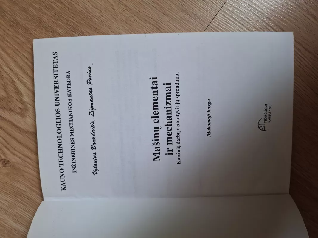 Mašinų elementai ir mechanizmai - Vytautas Barzdaitis, knyga 4