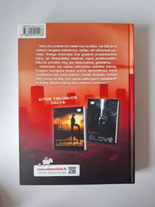 Pergalė - Marie Lu, knyga 3