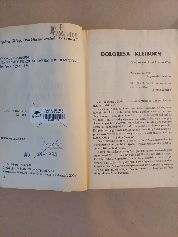 Doloresa Kleiborn - Stephen King, knyga 3