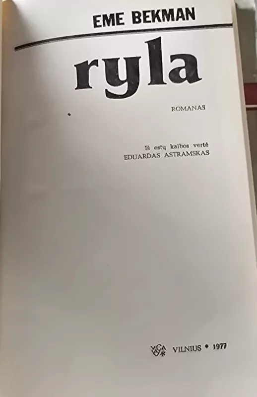 Ryla - Eme Bekman, knyga 3
