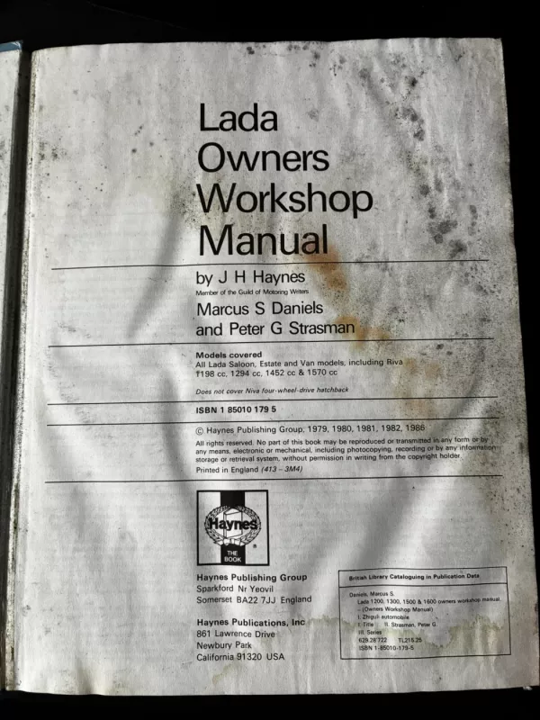 Lada Owners Workshop Manual - J. H. Haynes, Marcus S. Daniels, Peter G. Strasman, knyga 4