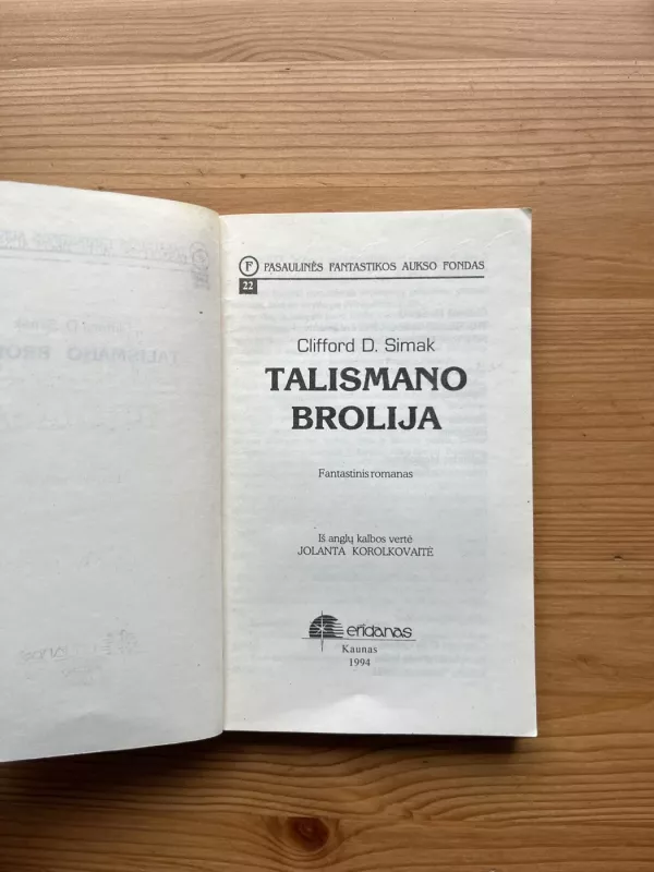 Talismano Brolija - Clifford D. Simak, knyga 3