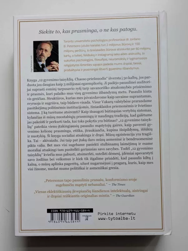 12 GYVENIMO TAISYKLIŲ: chaoso priešnuodis - Jordan B. Peterson, knyga 3