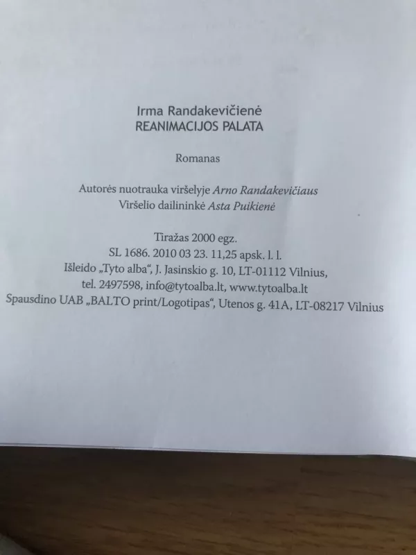 Reanimacijos palata - Irma Randakevičienė, knyga 6