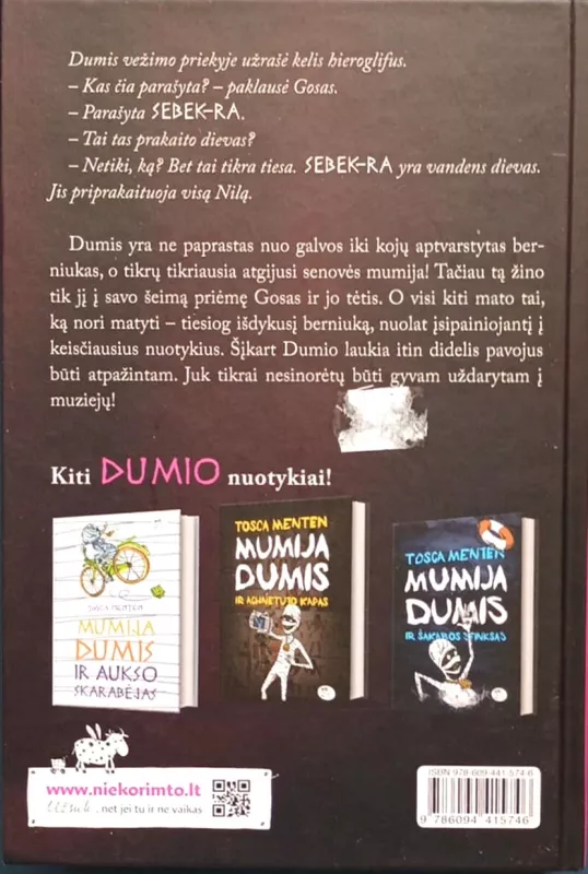 Mumija Dumis ir Sebek-ra kaukė - Tosca Menten, knyga 3