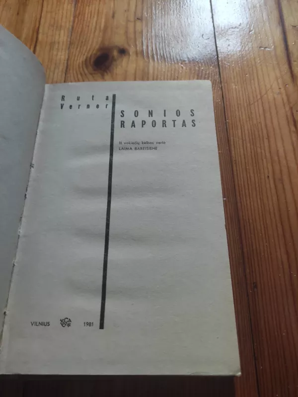 Sonios raportas - Ruta Verner, knyga 3