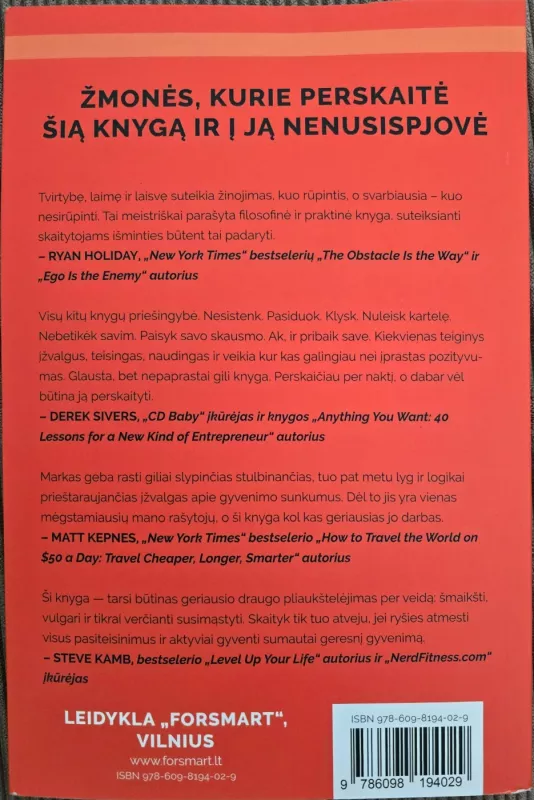 Subtilus menas nekrušti sau (ir kitiems) proto - Mark Manson, knyga 3