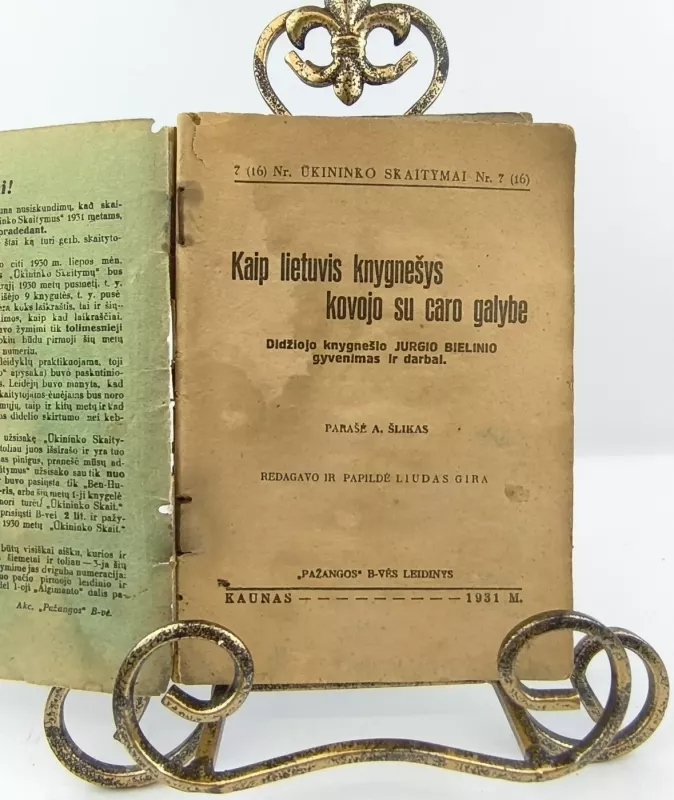 Ūkininko skaitymai nr.7 (16) 1931m. - A. Šlikas, knyga 2