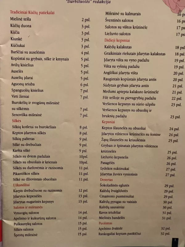 Darbštuolė 2001/12 Kūčių ir Kalėdų patiekalai - Redaktorė Violeta Barysienė, knyga 3