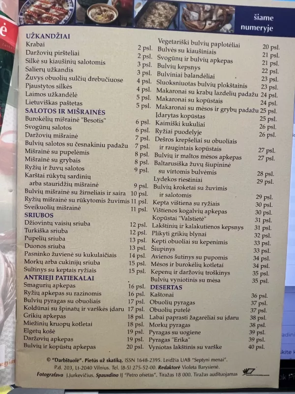 Darbštuolė 2003 specialus numeris. Pietūs už skatiką. - Redaktorė Violeta Barysienė, knyga 3