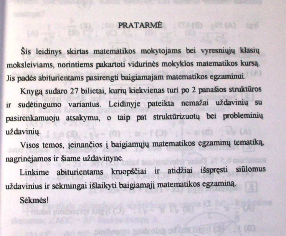 Pasiruoškime baigiamajam matematikos egzaminui - V. Mockus, A.  Jocaitė, knyga 6