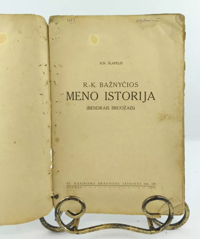 R.-K. Bažnyčios meno istorija 1935m. - Ignas Šlapelis, knyga 2