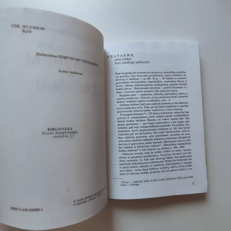 Lietuvių kalbos uždaviniai ir žaidimai - Liuda Kadžytė, knyga 3