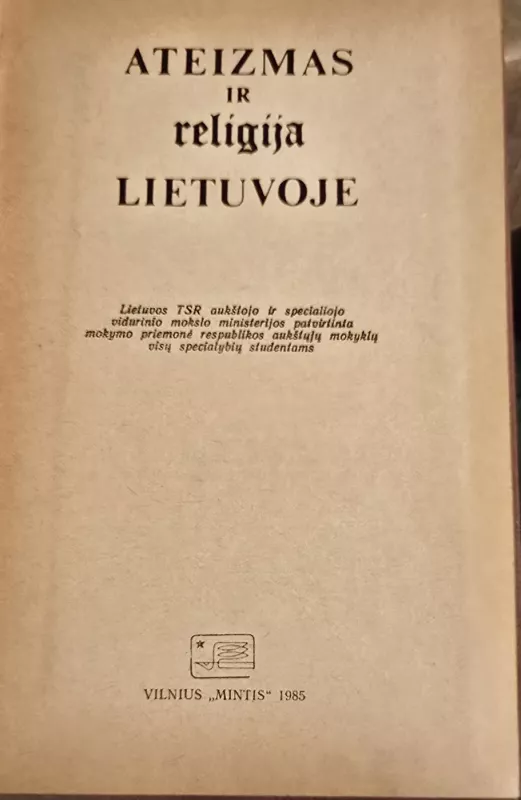 Ateizmas ir religija Lietuvoje - Autorių Kolektyvas, knyga 3