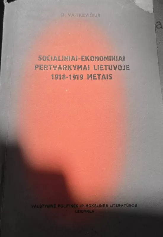 Socialiniai-ekonominiai pertvarkymai Lietuvoje 1918-1919 metais - B. Vaitkevičius, knyga 2