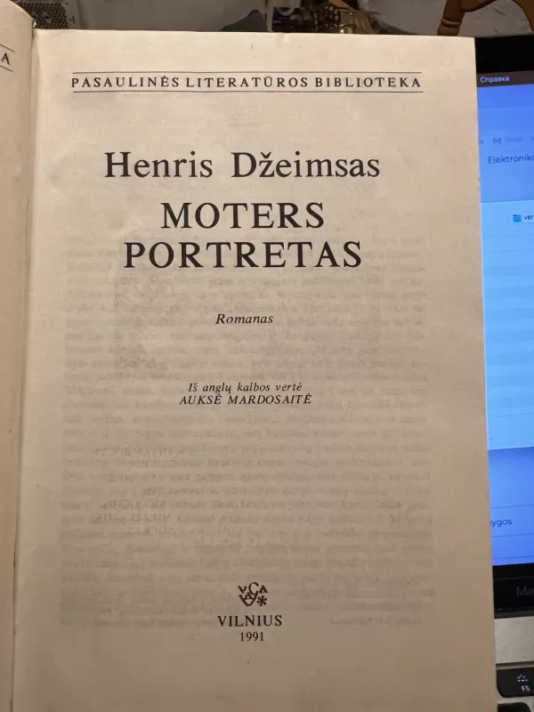 MOTERS PORTRETAS  Pasaulinės literatūros biblioteka 71 - Henris Džeimsas, knyga 2