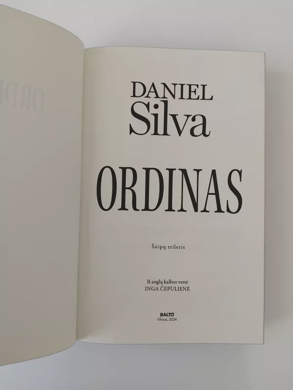 Ordinas - Daniel Silva, knyga 4