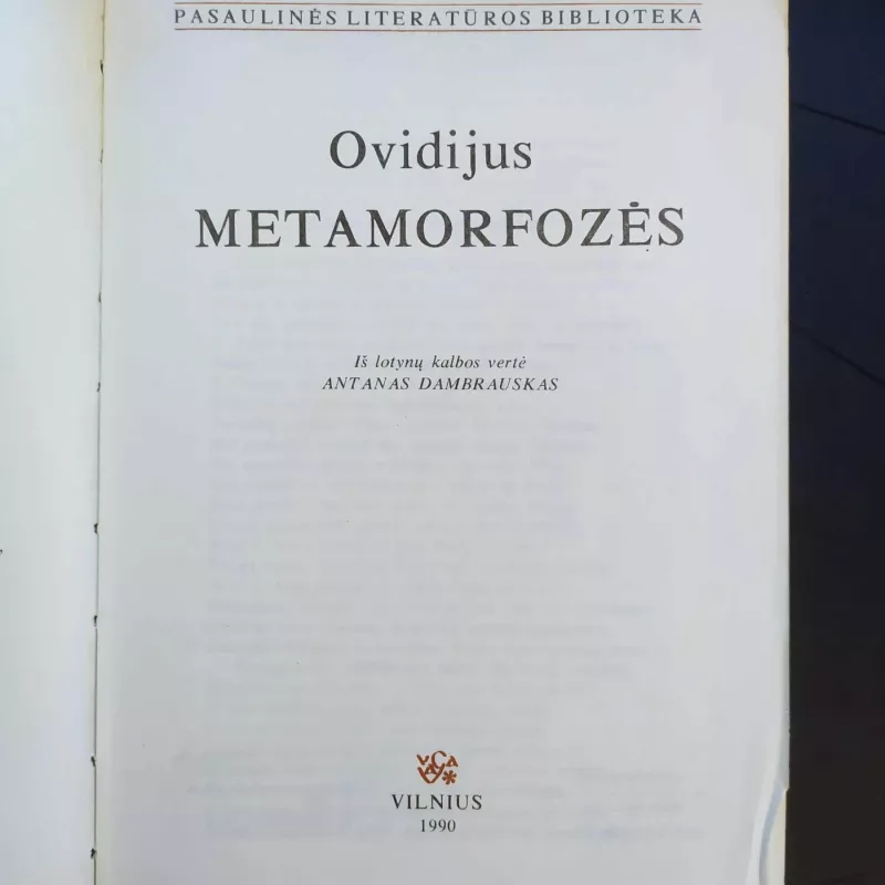 Metamorfozės - OVIDIJUS, knyga 3