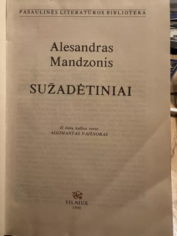 SUŽADĖTINIAI  Pasaulio literatūros biblioteka (47) - Aleksandras Mandzonis, knyga 2