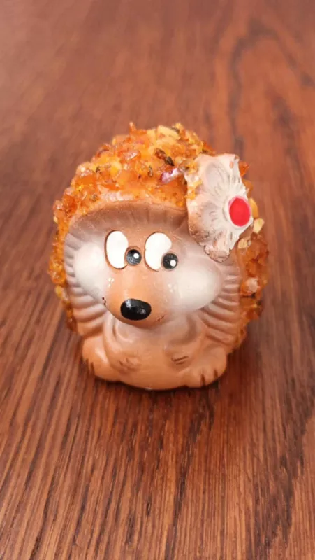 Keraminės ežiukų statulėlės su gintariukais - , namai ir interjeras 5