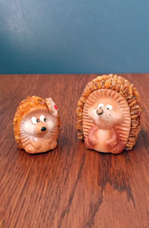 Keraminės ežiukų statulėlės su gintariukais - , namai ir interjeras 2