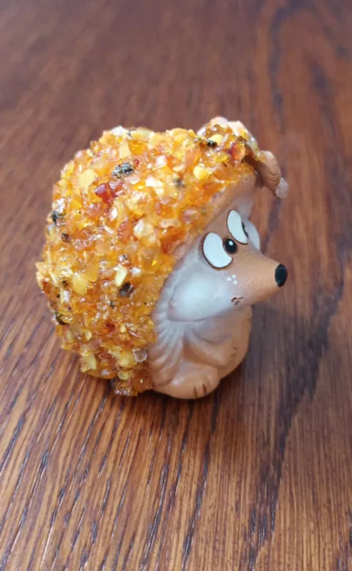 Keraminės ežiukų statulėlės su gintariukais - , namai ir interjeras 6