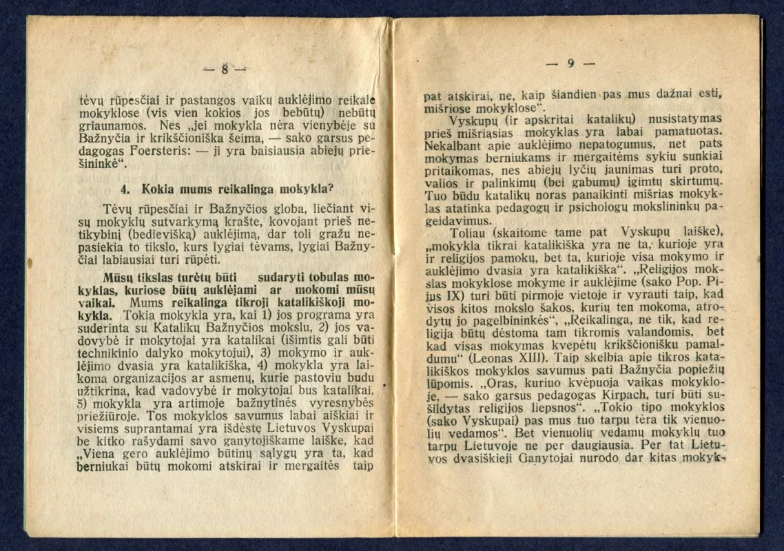 Katalikų mokykla - A. Žv., knyga 4