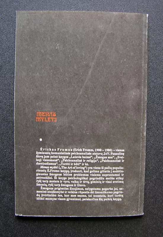 Menas mylėti - Ėrichas Fromas, knyga 6